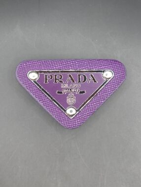 Dark Purple Prada Triangle Patch/Croc Charm
